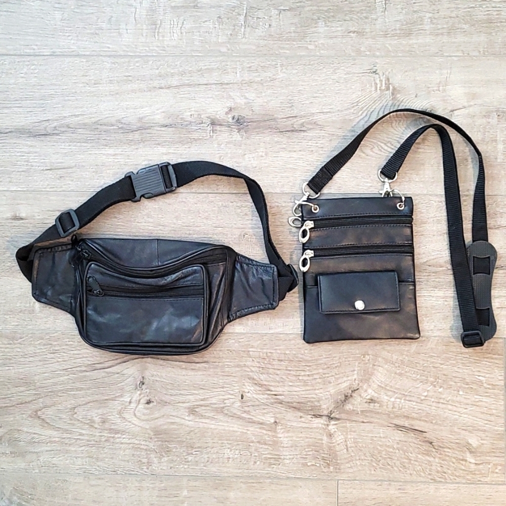 Leather Fannie pack & Small side satchel, NWOT.